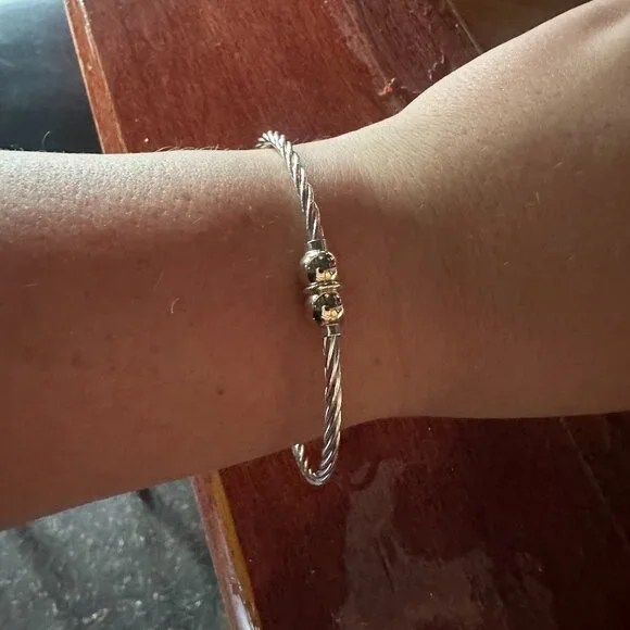 Cape Cod Double Ball Twist Bracelet 8.5 (XXL) 14K Gold & Sterling Silver - Picture 1 of 4